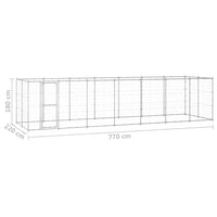 Outdoor Dog Kennel Galvanised Steel 16.94 m²