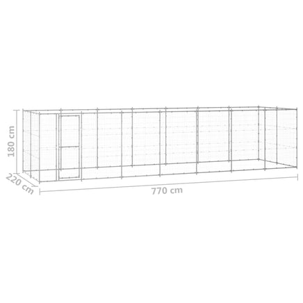 Outdoor Dog Kennel Galvanised Steel 16.94 m²