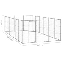 Outdoor Dog Kennel Galvanised Steel 21.78 m²