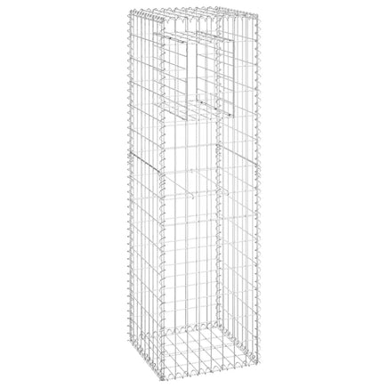 Gabion Basket Posts 2 pcs 40x40x140 cm Iron
