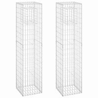 Gabion Basket Posts 2 pcs 40x40x180 cm Iron