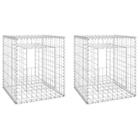 Gabion Basket Posts 2 pcs 50x50x60 cm Iron