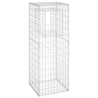 Gabion Basket Posts 2 pcs 50x50x140 cm Iron