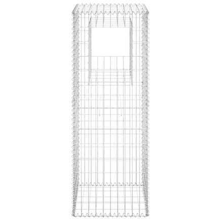 Gabion Basket Posts 2 pcs 50x50x140 cm Iron