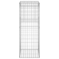 Gabion Basket Posts 2 pcs 50x50x140 cm Iron