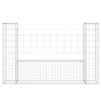 U-shape Gabion Basket with 2 Posts Iron 140x20x100 cm