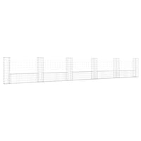 U-shape Gabion Basket with 6 Posts Iron 620x20x100 cm