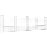 U-shape Gabion Basket with 5 Posts Iron 500x20x150 cm