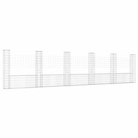 U-shape Gabion Basket with 6 Posts Iron 620x20x150 cm