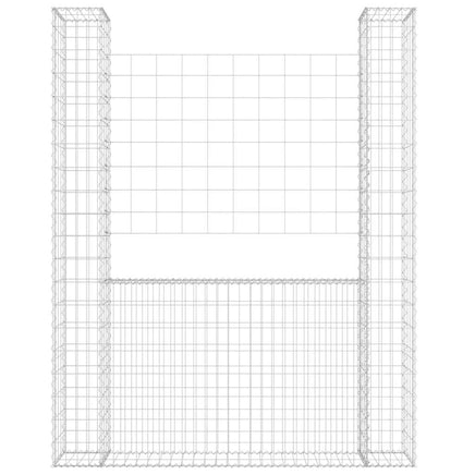 U-shape Gabion Basket with 2 Posts Iron 140x20x200 cm