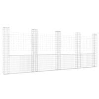 U-shape Gabion Basket with 5 Posts Iron 500x20x200 cm