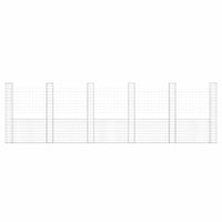 U-shape Gabion Basket with 6 Posts Iron 620x20x200 cm