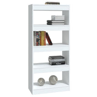 Book Cabinet/Room Divider High Gloss White 60x30x135 cm Engineered Wood