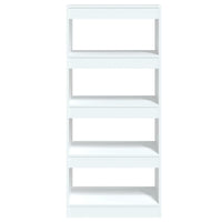 Book Cabinet/Room Divider High Gloss White 60x30x135 cm Engineered Wood