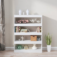 Book Cabinet/Room Divider High Gloss White 100x30x135 cm