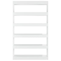 Book Cabinet/Room Divider High Gloss White 100x30x166 cm