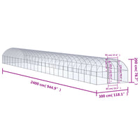 Outdoor Chicken Coop 3x24x2 m Galvanised Steel