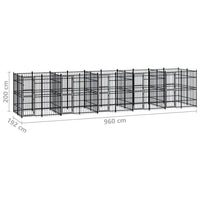 Outdoor Dog Kennel Steel 18.43 m²