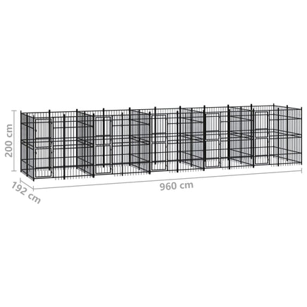 Outdoor Dog Kennel Steel 18.43 m²