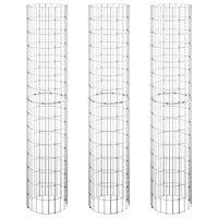 Circular Gabion Raised Beds 3 pcs Galvanised Steel Ø30x150 cm
