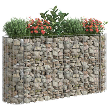 Gabion Raised Bed Galvanised Iron 190x50x100 cm