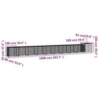 Chicken Cage Anthracite 1000x91x100 cm Galvanised Steel