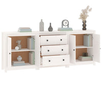 Sideboard White 210x35x80 cm Solid Wood Pine