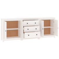 Sideboard White 210x35x80 cm Solid Wood Pine
