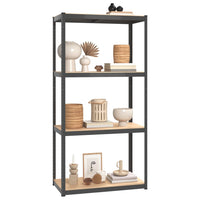 4-Layer Shelves 2 pcs Anthracite Steel and Engineered Wood