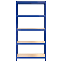 5-Layer Shelves 2 pcs Blue Steel and Engineered Wood
