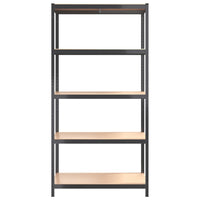 5-Layer Shelves 2 pcs Anthracite Steel and Engineered Wood