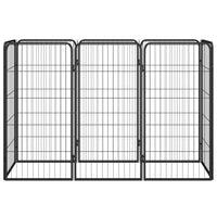 8-Panel Dog Playpen Black 50x100 cm Powder-coated Steel