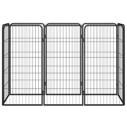 8-Panel Dog Playpen Black 50x100 cm Powder-coated Steel