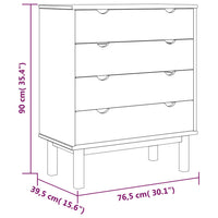 Drawer Cabinet OTTA Brown&Grey 76.5x39.5x90cm Solid Wood Pine