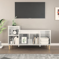 TV Cabinet High Gloss White 100x35x55 cm Engineered Wood