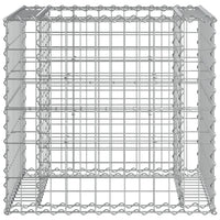 Garden Bench with Gabion Basket Impregnated Wood Pine