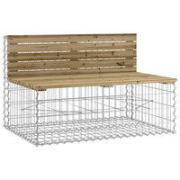 Garden Bench Gabion Design 347x71x65.5 cm Impregnated Wood Pine