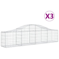 Arched Gabion Baskets 3 pcs 200x30x40/60 cm Galvanised Iron