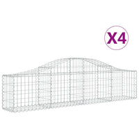 Arched Gabion Baskets 4 pcs 200x30x40/60 cm Galvanised Iron