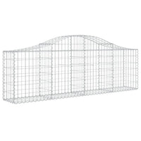 Arched Gabion Baskets 4 pcs 200x30x60/80 cm Galvanised Iron