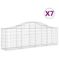 Arched Gabion Baskets 7 pcs 200x30x60/80 cm Galvanised Iron