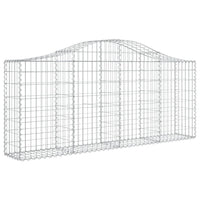 Arched Gabion Baskets 2 pcs 200x30x80/100 cm Galvanised Iron