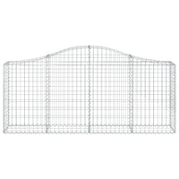 Arched Gabion Baskets 2 pcs 200x30x80/100 cm Galvanised Iron