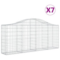 Arched Gabion Baskets 7 pcs 200x30x80/100 cm Galvanised Iron