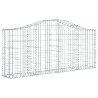 Arched Gabion Baskets 7 pcs 200x30x80/100 cm Galvanised Iron