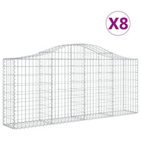 Arched Gabion Baskets 8 pcs 200x30x80/100 cm Galvanised Iron