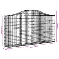 Arched Gabion Baskets 3 pcs 200x30x100/120 cm Galvanised Iron