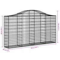 Arched Gabion Baskets 4 pcs 200x30x100/120 cm Galvanised Iron