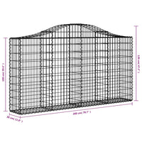 Arched Gabion Baskets 5 pcs 200x30x100/120 cm Galvanised Iron