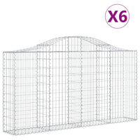 Arched Gabion Baskets 6 pcs 200x30x100/120 cm Galvanised Iron